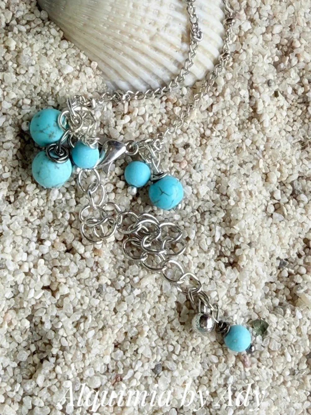 WALKING ON SHELLS 🐚 Turquoise and Silver Charm Bracelet